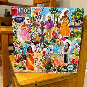 Eeboo puzzle jigsaw Poet’s Garden 1000 pieces 23x23 inch complete all pieces